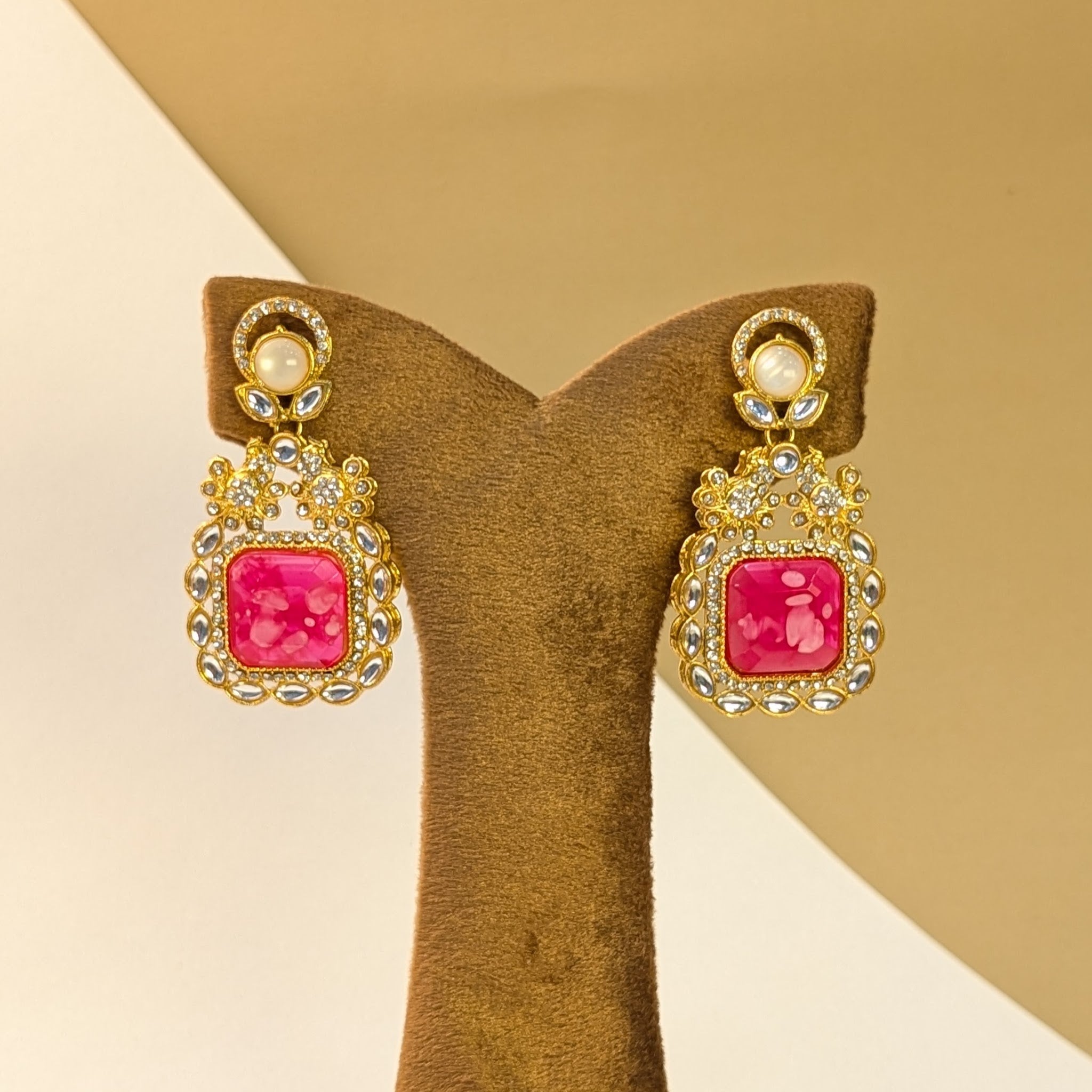 Lotus Kundan Earrings