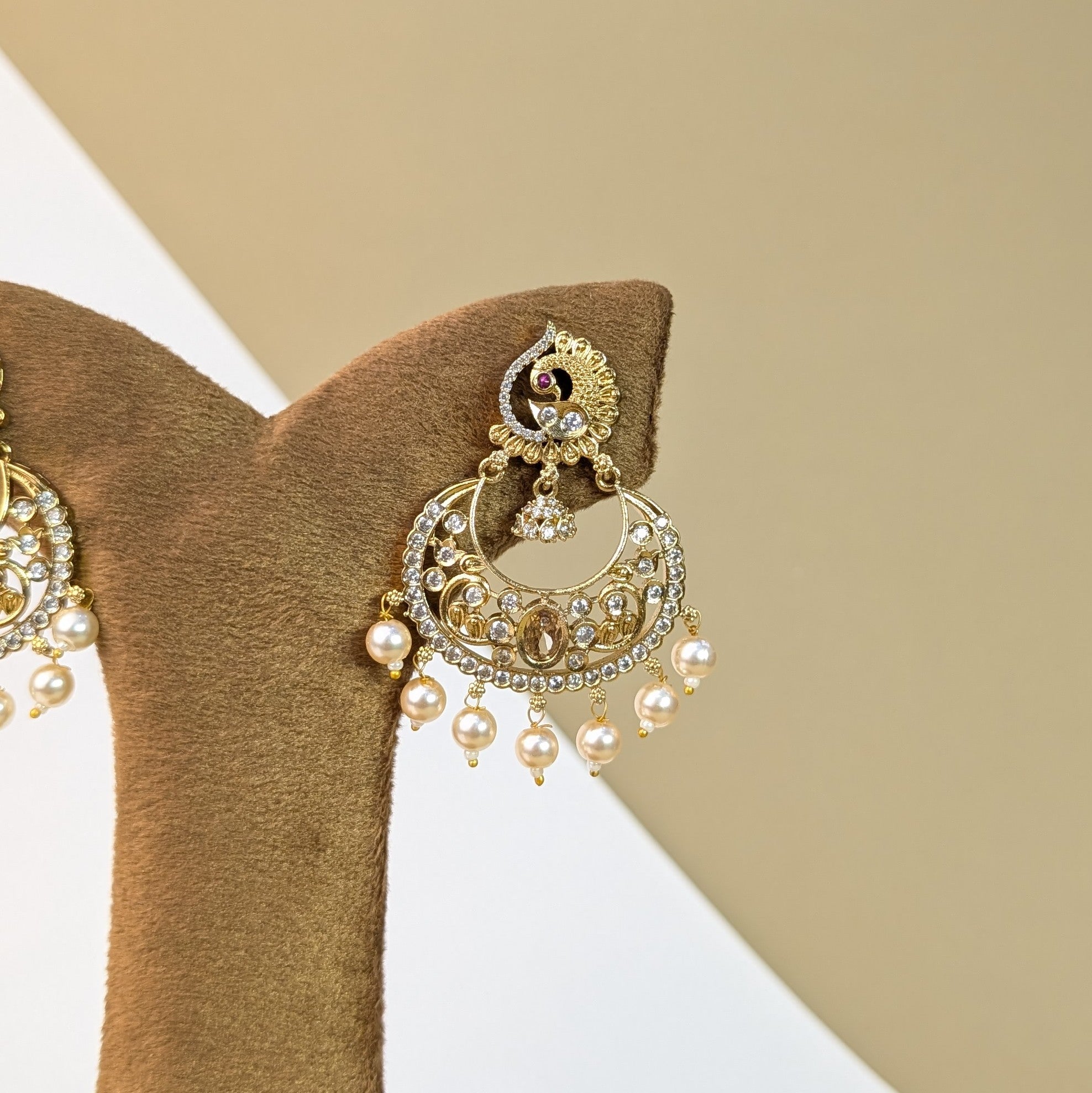 Zeenat Petal Stone Earrings