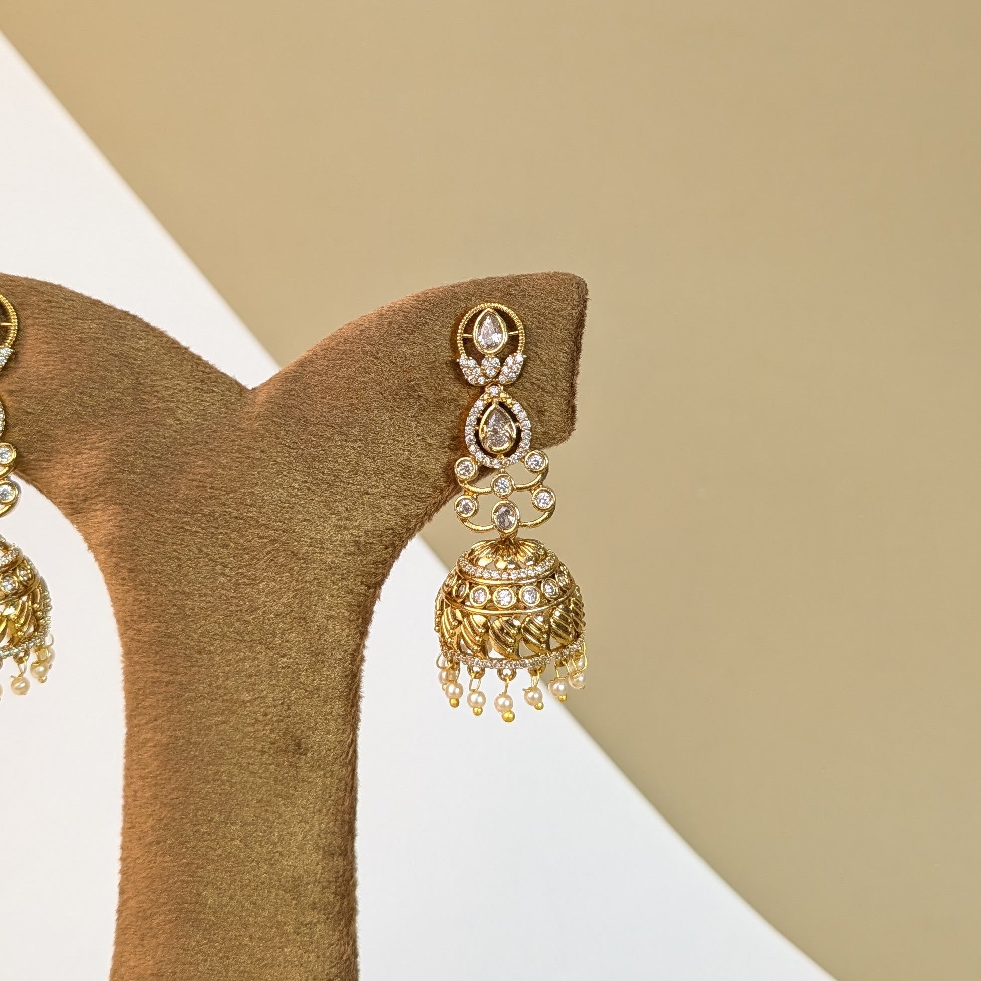 Pearl Noor Stone Jhumkis
