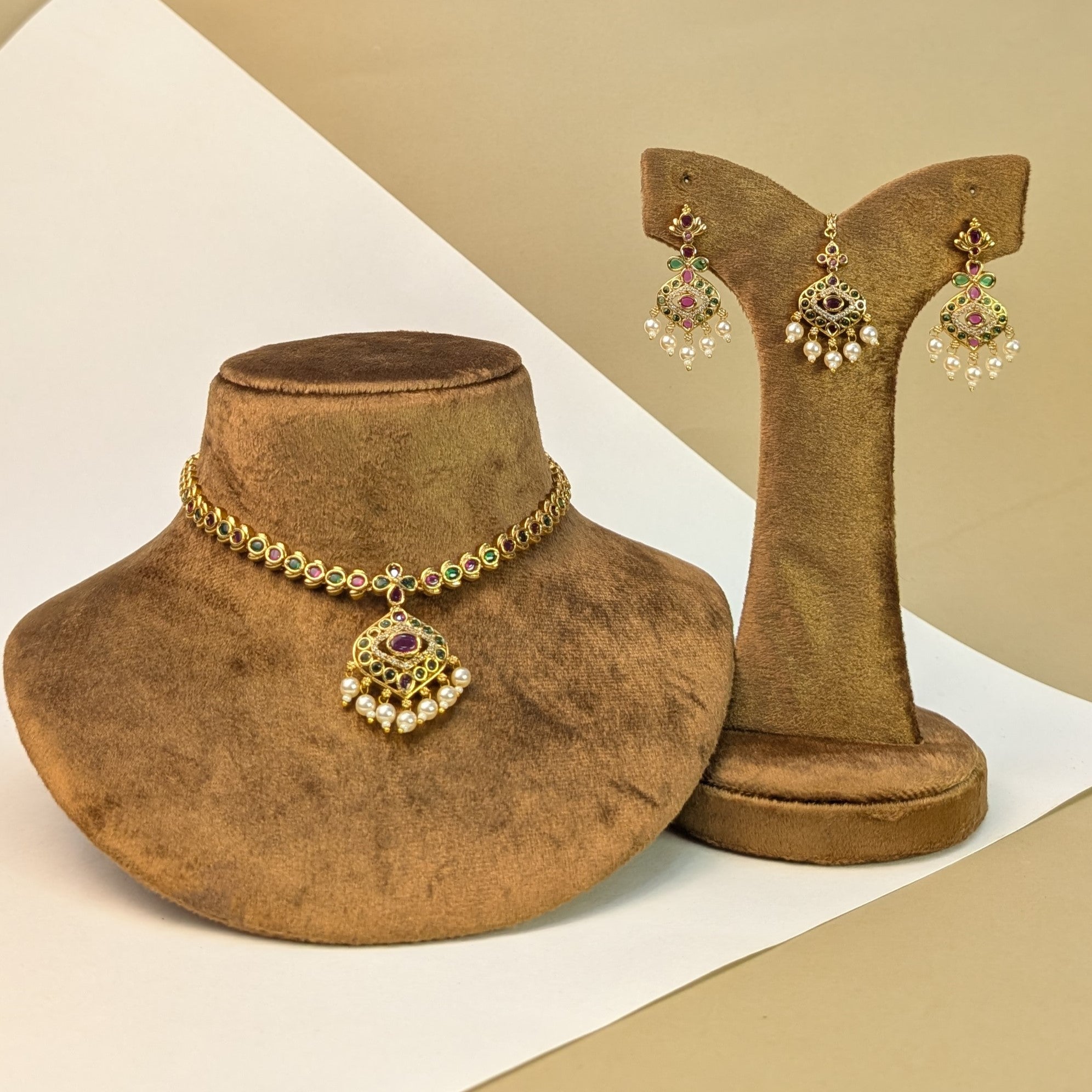 Kundan Temple South Indian Rajwadi Necklace Set