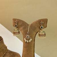Floral Kemp South Indian Rajwadi Necklace Set
