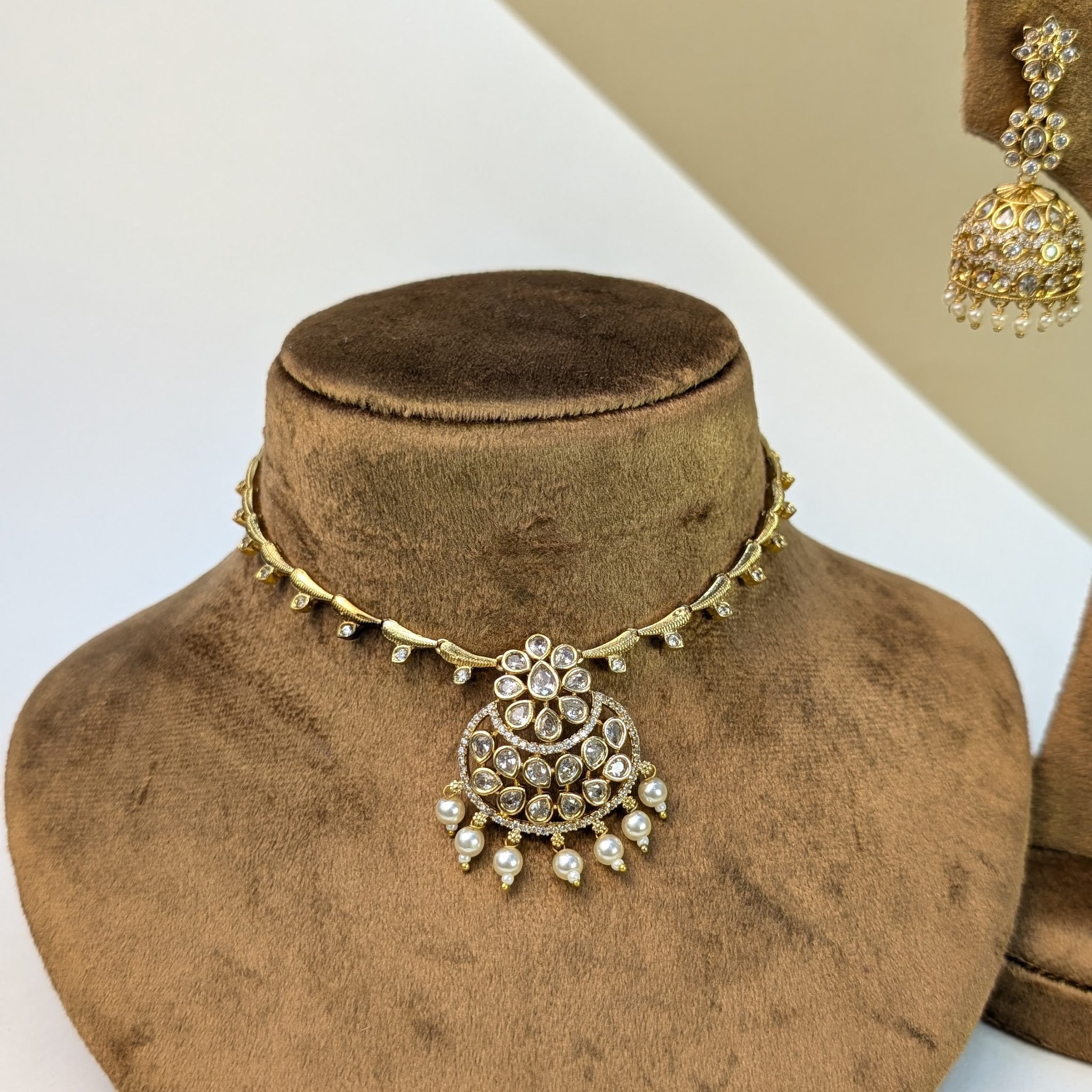 Antique Choker South Indian Rajwadi Necklace Set
