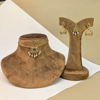 Matte Gold South Indian Rajwadi Necklace Set