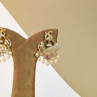 Laal Rangeen Stone Earrings