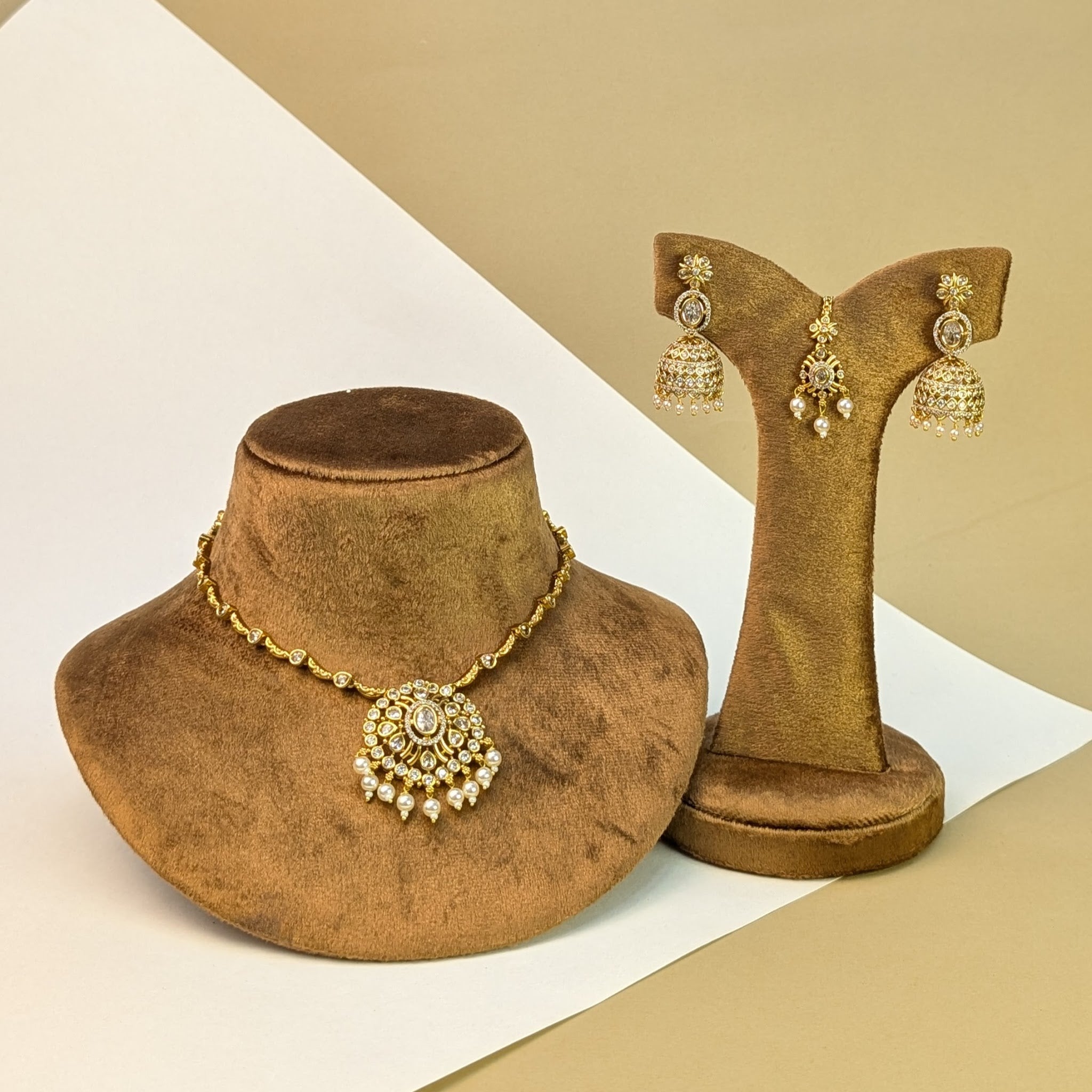 Layered Antique South Indian Rajwadi Necklace Set
