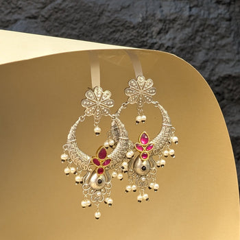 Ruby Drop Antique Earrings
