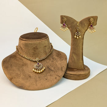 Temple Pendant South Indian Rajwadi Necklace Set