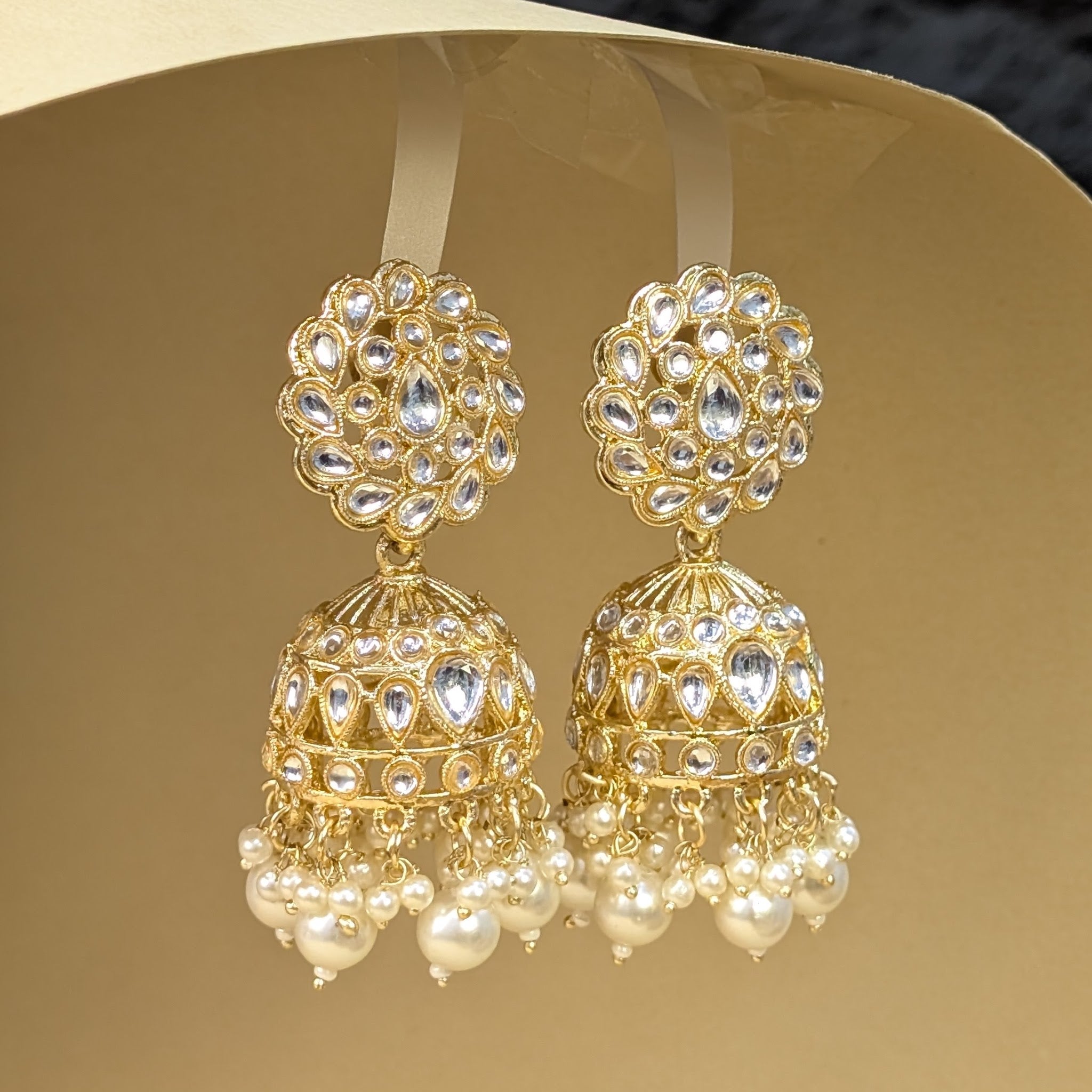 Emerald Kundan Jhumkis