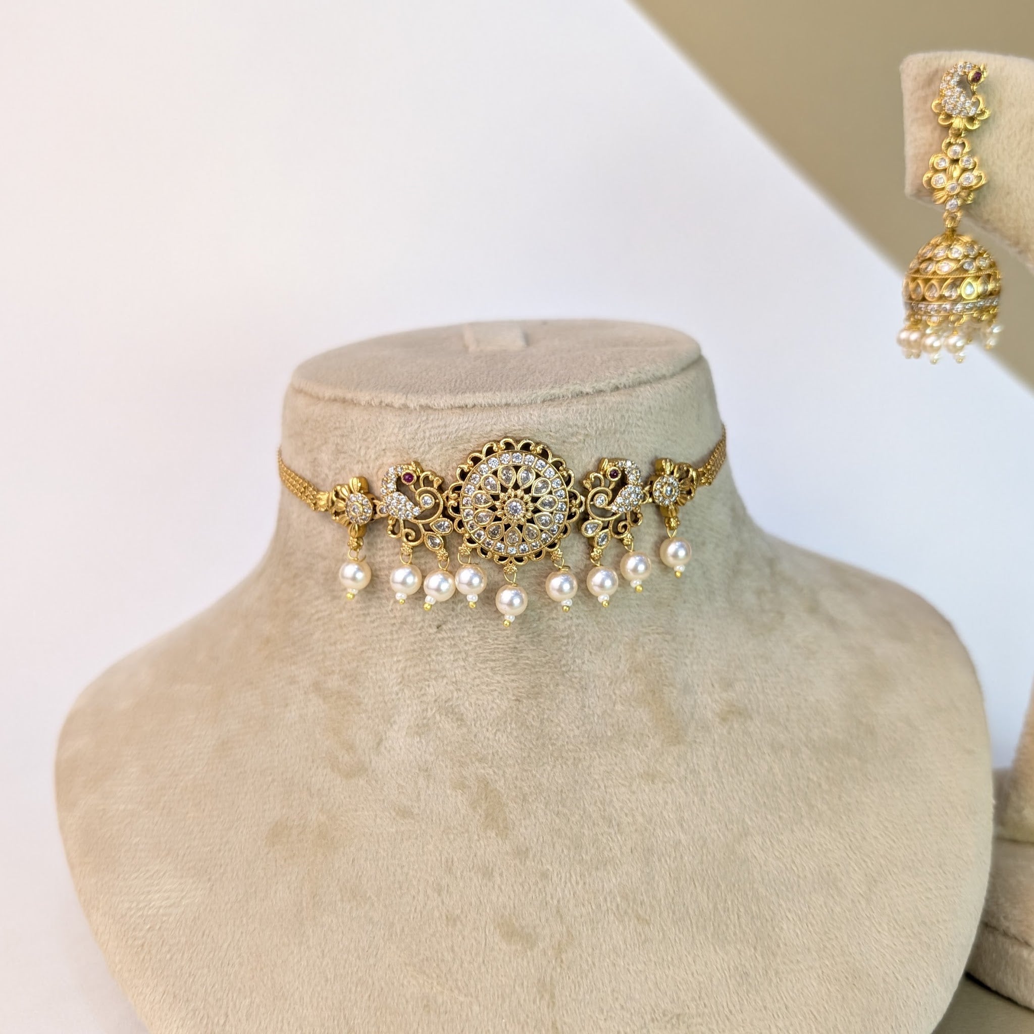 Mayura Peacock South Rajwadi Necklace Set
