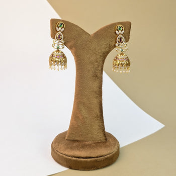 Ruby Darbar Stone Jhumkis