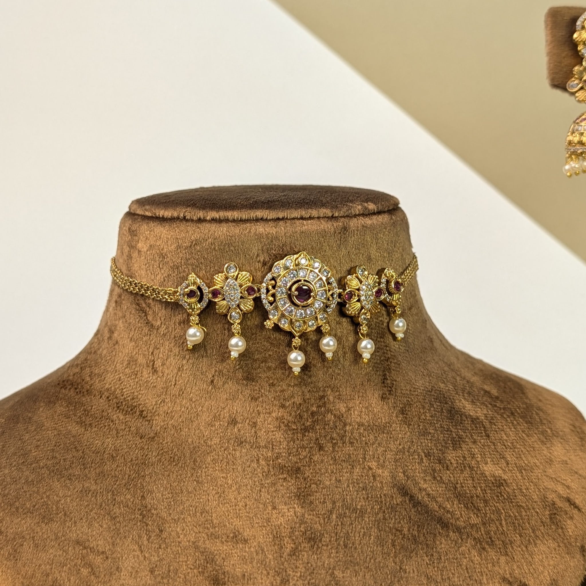 Peacock Antique South Indian Rajwadi Necklace Set