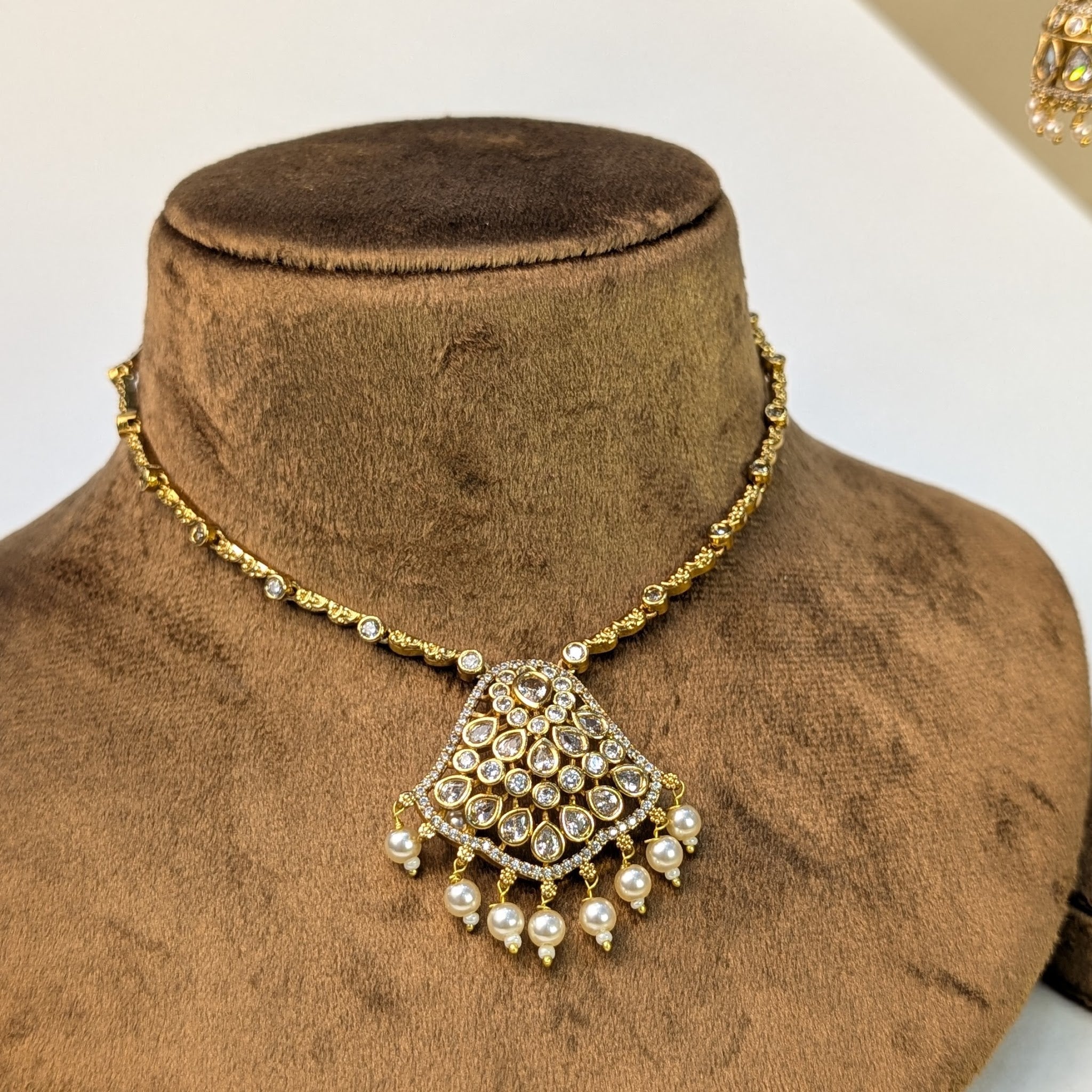Guttapusalu Pearl South Indian Rajwadi Necklace Set