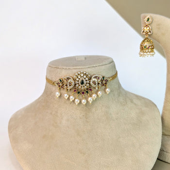 Hamsa Swan South Rajwadi Necklace Set