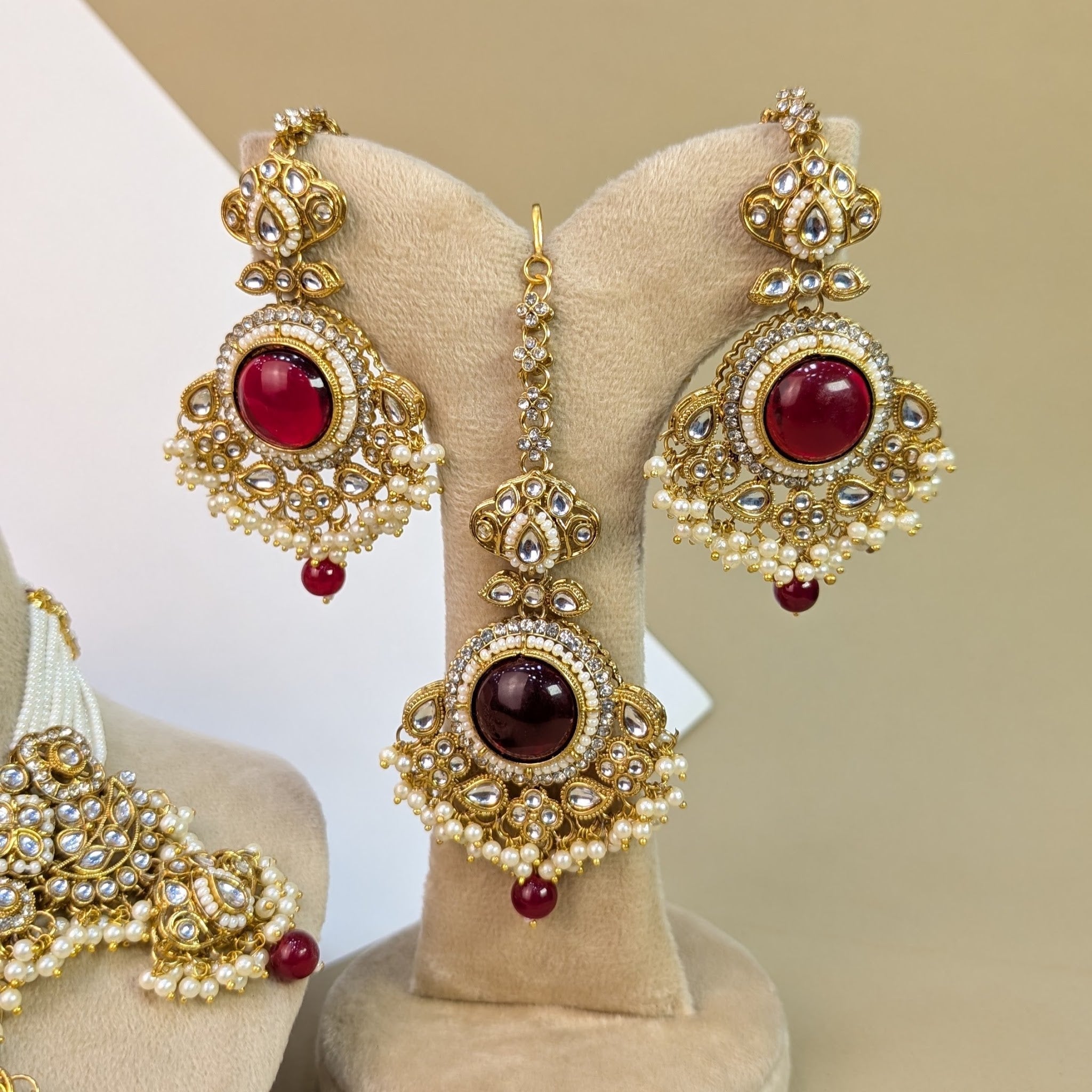 Pearl Drop Kundan Necklace Set