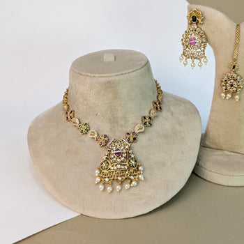 Simha Lion South Rajwadi Necklace Set