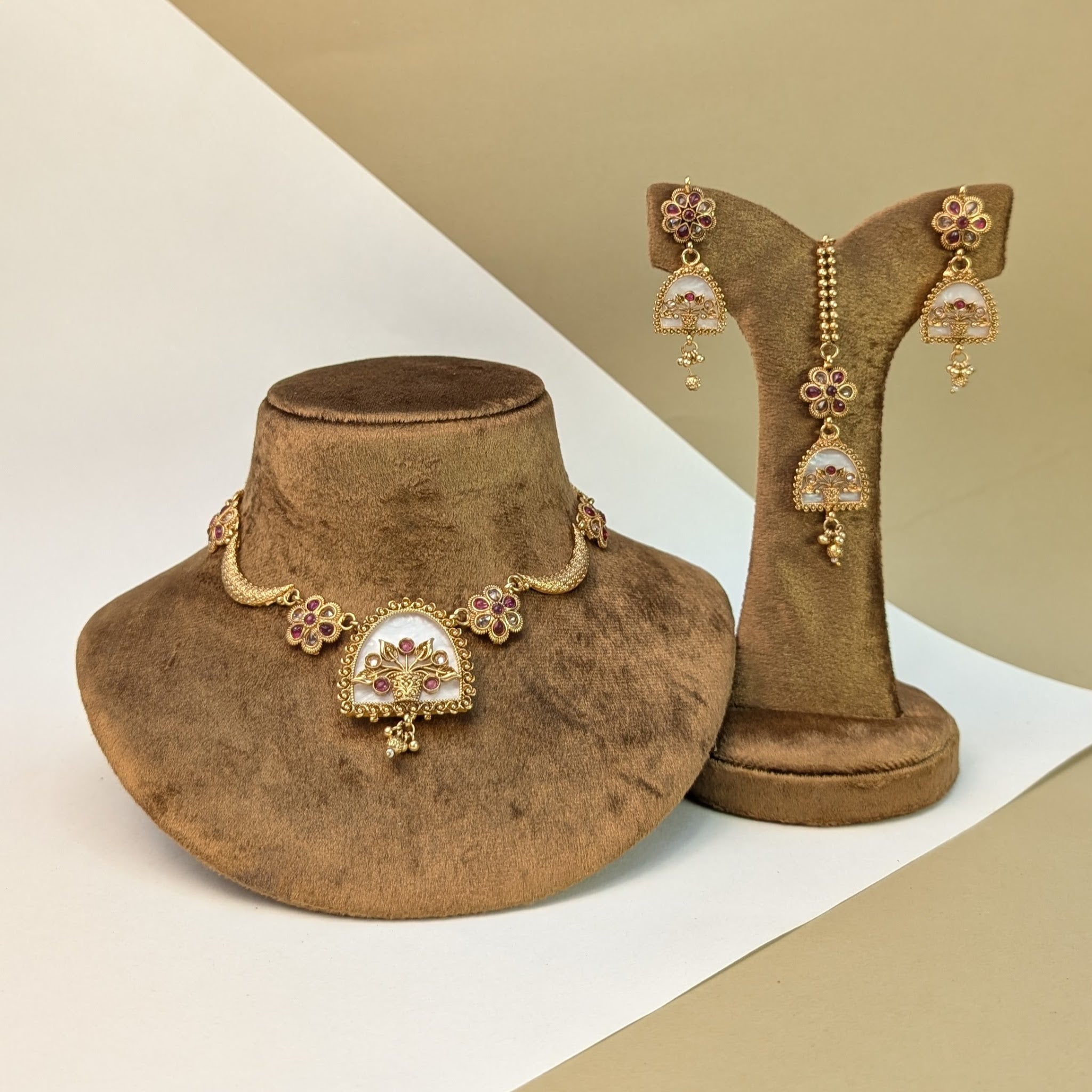 Traditional Bridal South Indian Rajwadi Necklace Set