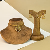 Floral Temple South Indian Rajwadi Necklace Set