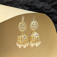 Emerald Kundan Jhumkis