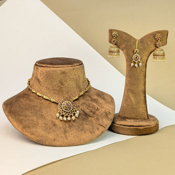 Nagas Temple South Indian Rajwadi Necklace Set