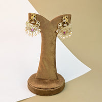 Laal Rangeen Stone Earrings