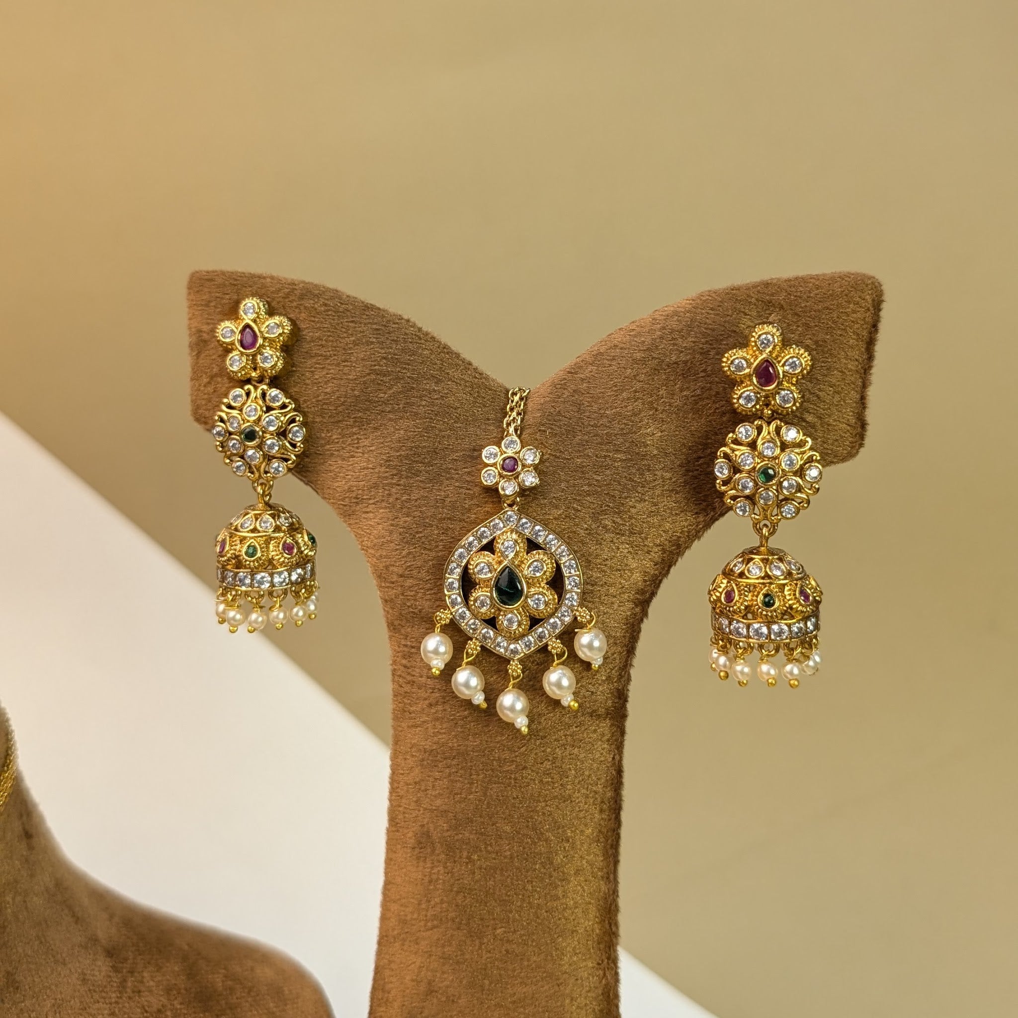 Antique Matte South Indian Rajwadi Necklace Set