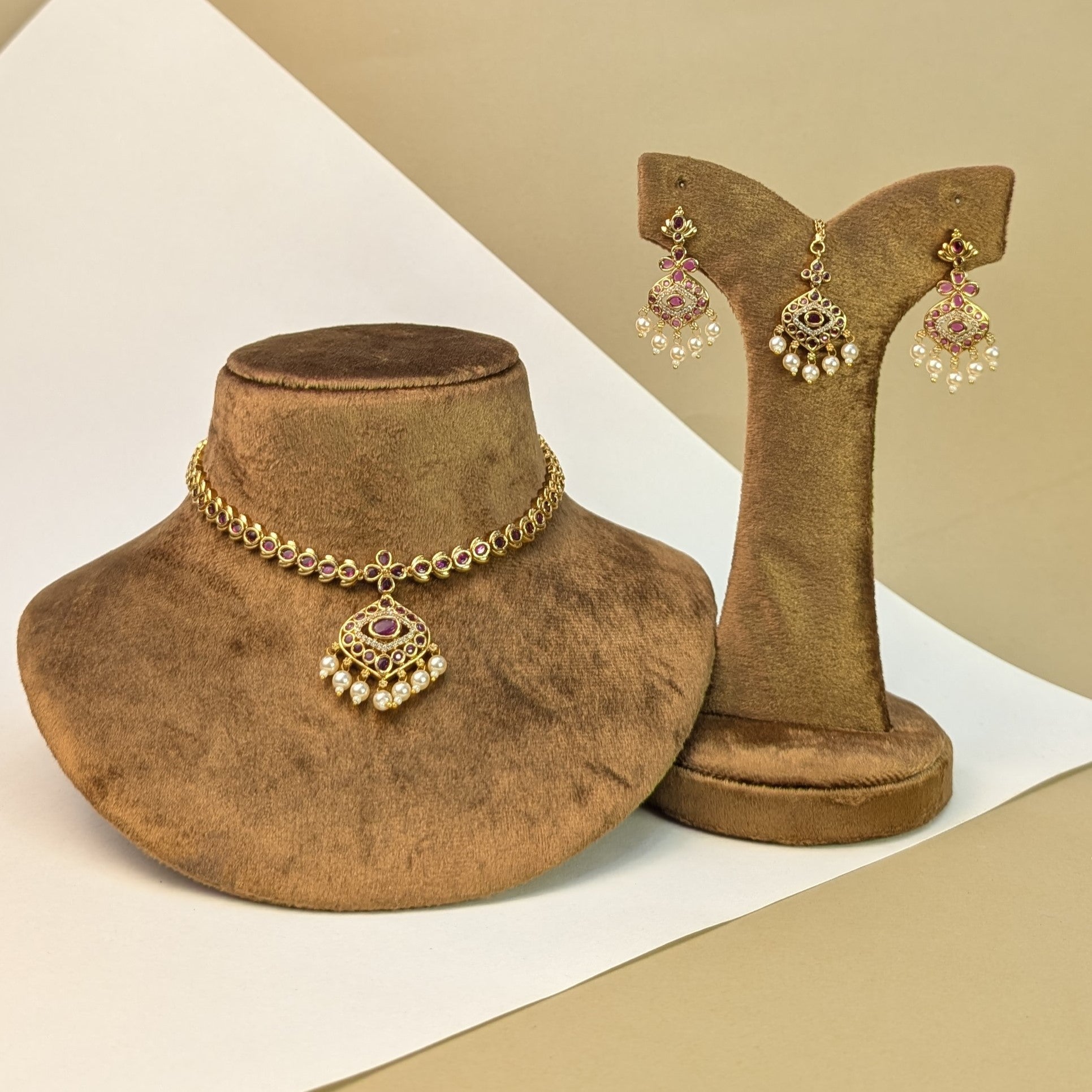 Kundan Temple South Indian Rajwadi Necklace Set