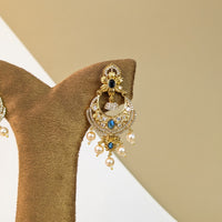 Mayur Feather Stone Earrings