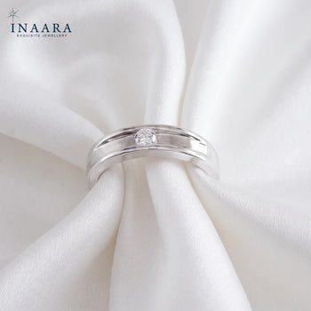 2 Lines Solitaire Ring