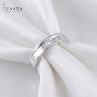 2 Lines Solitaire Ring