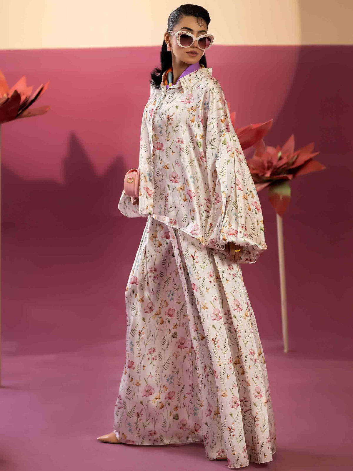 2 PIECE - EMBELLISHED SILK SUIT - Rabazka