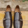 Mild Brown Cow Leather Formal Double Monk Style
