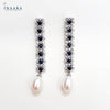 Sapphire And Pearl Earrings