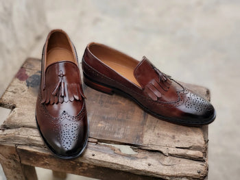 SKU:2038-Brown beard Style Leather sole - DeVogue