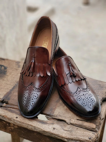 SKU:2038-Brown beard Style Leather sole - DeVogue