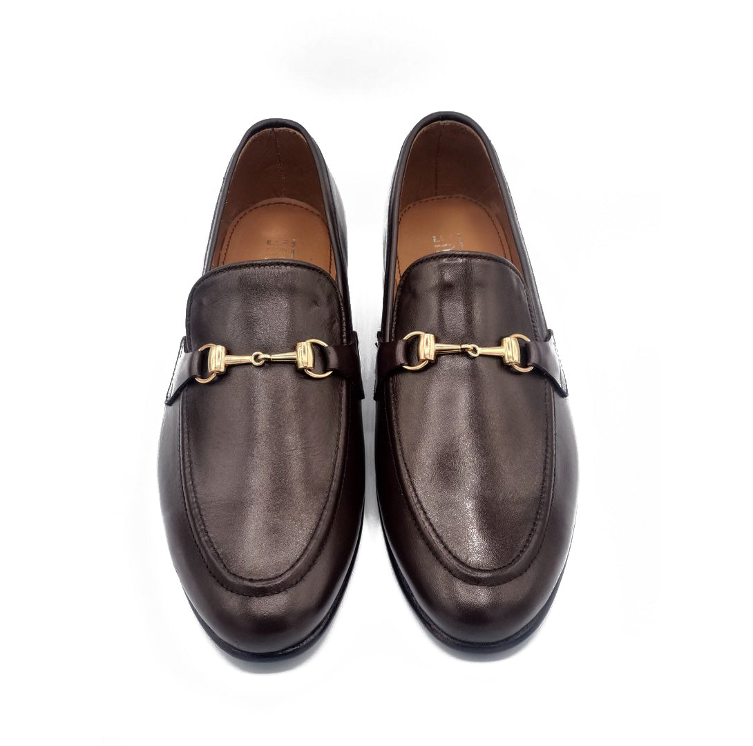 SKU:4001-Brown Cow Leather Formal Loafer Style - DeVogue