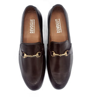 SKU:4001-Brown Cow Leather Formal Loafer Style - DeVogue