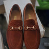 Brown Suede Cow Leather Formal Loafer Style