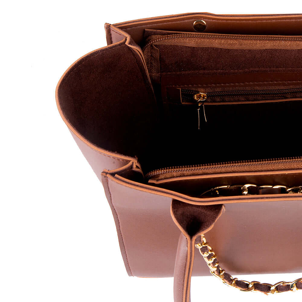 Plush Choco Brown women's handbag in brown by Bag X