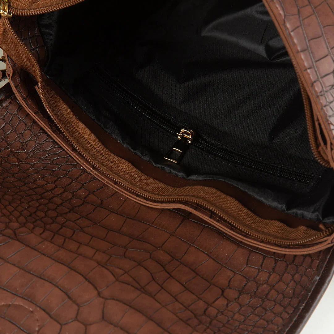 Imperial Crocodile Brown women's crossbody bag in brown by Bag X