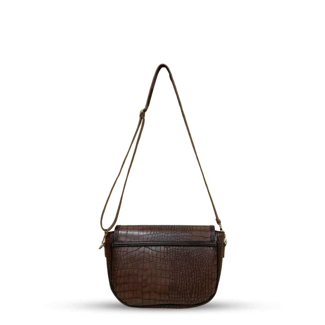 Imperial Crocodile Brown women's crossbody bag in brown by Bag X
