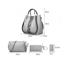 Capri 4 Pcs Black women's crossbody bag in black by Bag X