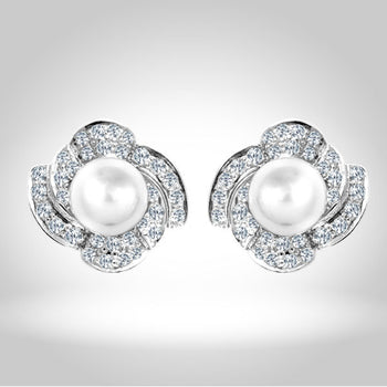 Wavy Pearl Earrings