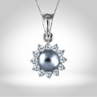 Pearl Pendant Set - Grey