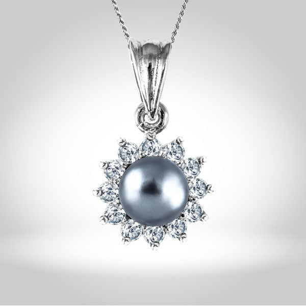 Pearl Pendant Set - Grey