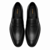 5004-Black Cow Leather Formal Loafer Style In Rubber Sole