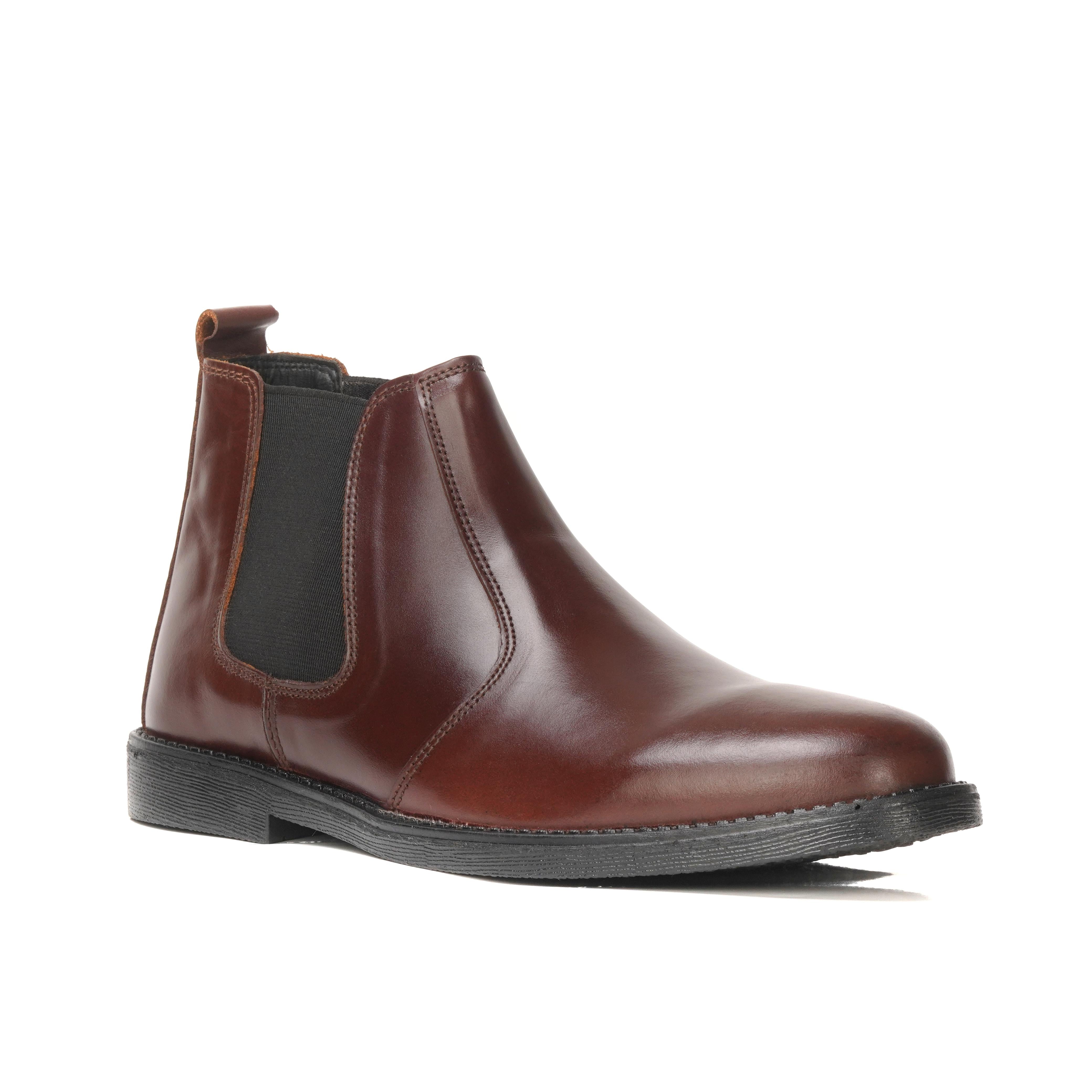 8010-Maroon Cow Leather Chelsea boots - DeVogue