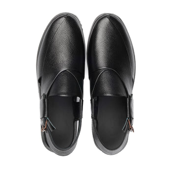 CL-03 Black Peshawari Chappal - DeVogue