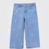 Embroidered Wide Leg Jeans