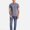 Striped Quarter Zip-Up Polo Shirt