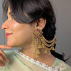 Ruby Green Floral Polki Sahara Copper Earring